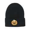Autumn and winter men's and women's outdoor warm wool hat pullover cold hat Halloween pumpkin skull embroidery knitted hat