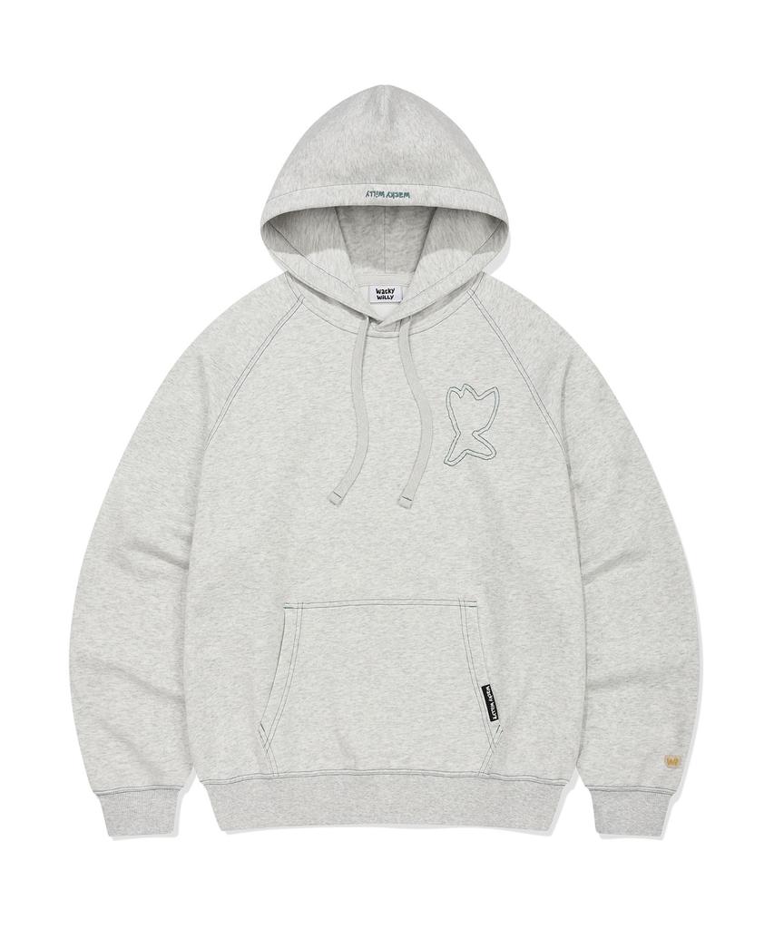 Stitch Kiki Logo Hoodie Light Grey