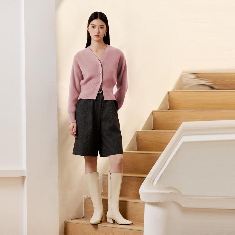 ELLASSAY Women's V-Neck Knit Cardigan