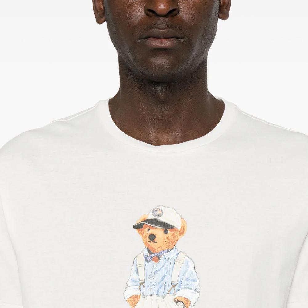 Polo Ralph Lauren SS24 Bear Print Loose Fit Crew Neck T-Shirt Men Tops White 710854497-037
