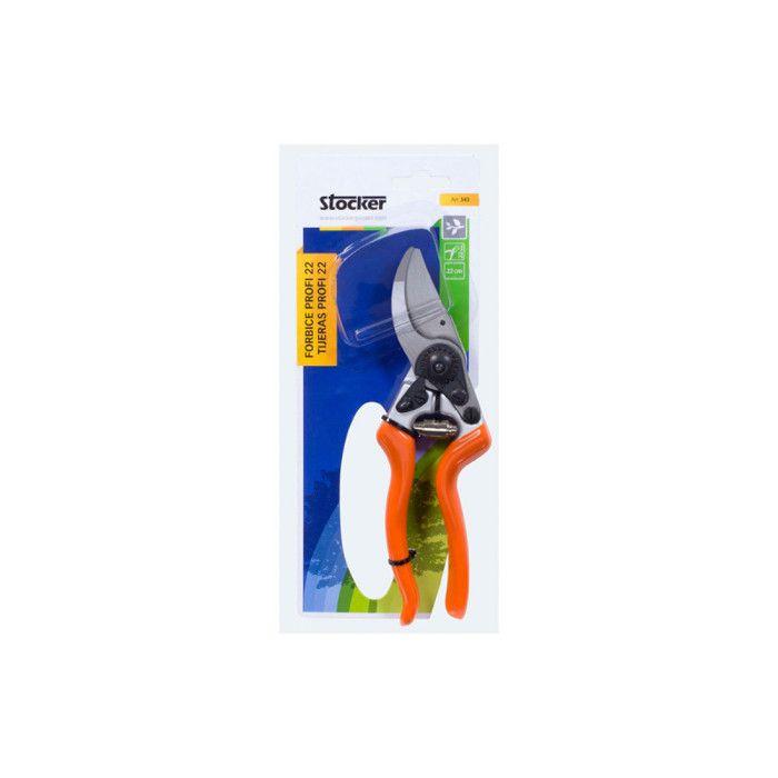 Sécateur - STOCKER - Scissor Profi 22 - Lame tranchante - Poignée ergonomique - Rouge