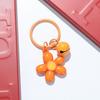 Fresh Five-Petal Flower Resin Keychain with Heart Bead - Girlish Flower Bag Charm