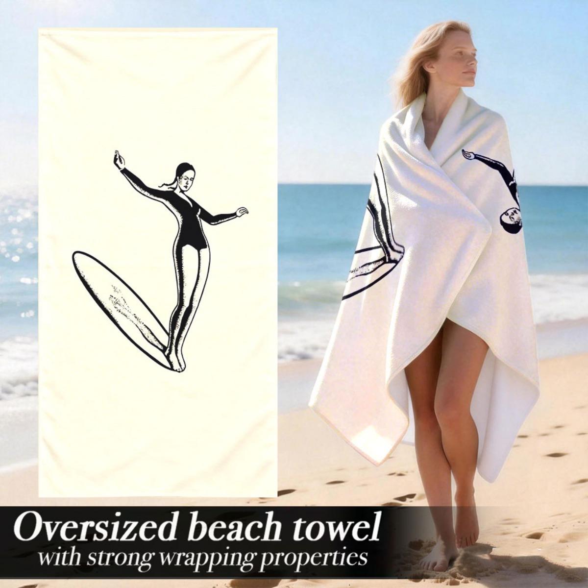 

Extra Large Luxury Oversized Beach Towel | Lightweight Microfiber With Strong Wrapping Properties, Suitable For Outdoor Activiti W40*H60(CM)