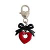 Adorable Black Bowknot Heart Pendant Ornament Durable Keyrings Accessories Charm