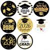 500Pcs/Set 2026 Graduation Stickers Gold Foil Round Adhesive Labels Sticker Graduation Party Gift
