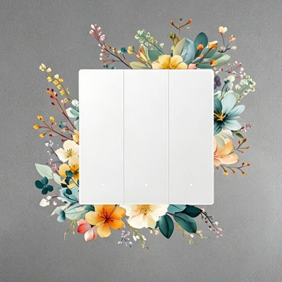 4 Pcs Plants Flower Switch Stickers Leaves Floral Light Switch Decal Removable Socket