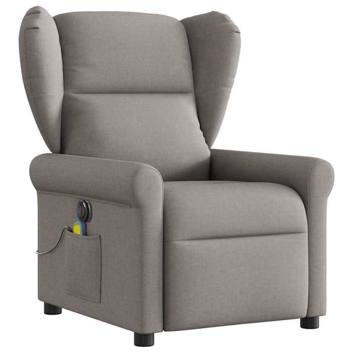 VidaXL Electric Reclining Massage Armchair Taupe Fabric 3303371