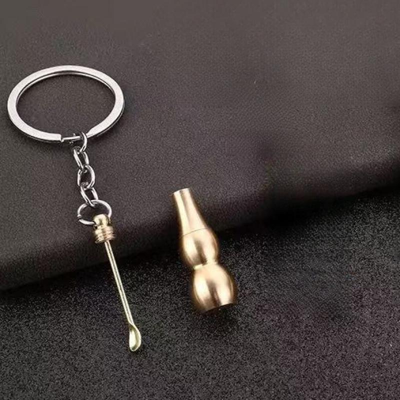 

Брелок-ложка 2-в-1 в форме тыквы и брелок - медный двухцелевой легкий портативный брелок с металлической цепочкой, уникальный оригинальный дизайн