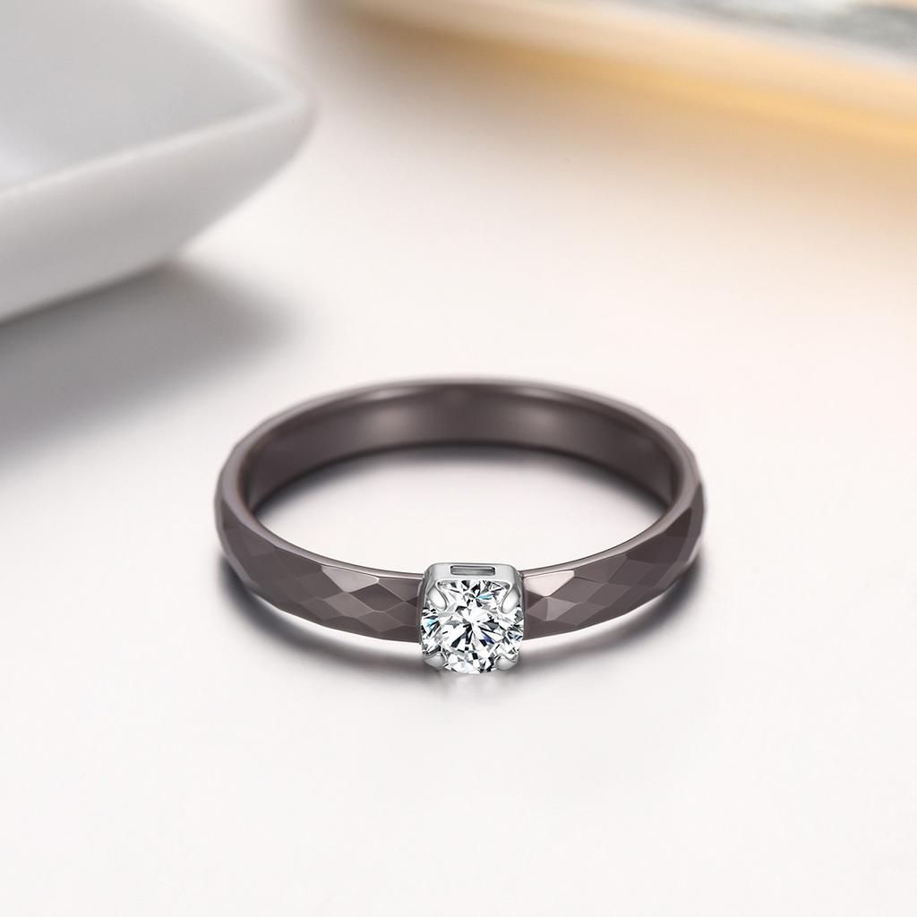 3mm Thin Ceramic Promise Ring for Women Minimalist Pink Green White Black