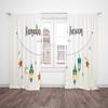2PCS- Islamic Muslim Party Curtain for Eid al-Fitr Moon Deluxe Curtain for Living Room Bedroom Decoration