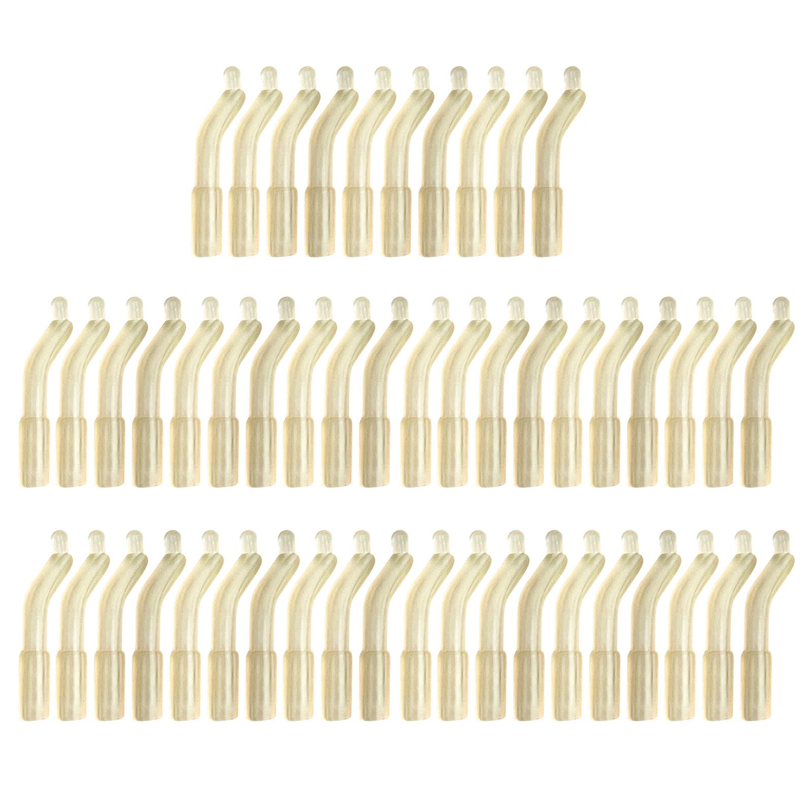 

50Pcs/pack Carp Fishing Hook Sleeves Hair Rig Line Aligner Soft Anti Tangle Fishing Kickers Line Aligners Sleeves Set світло-жовтого кольору