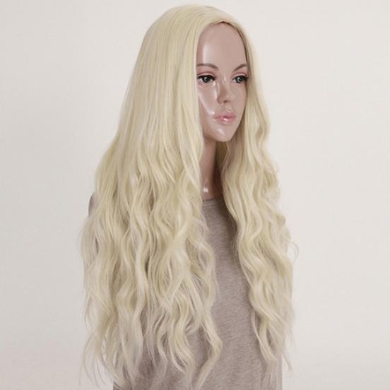 Wig Women Long Fashion Blonde Wavy Curly Full Wig Cosplay Party Princess Hair