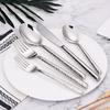 5/10/15/20Pcs Gold Heavy Cutlery Sliver Dinner Set Stainless Steel Tableware Mirror Western Hammer Pattern Handle Knife Fork
