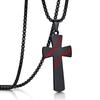 Stainless Steel Lucky Baseball Cross Chain Pendant Necklace for Men Boy