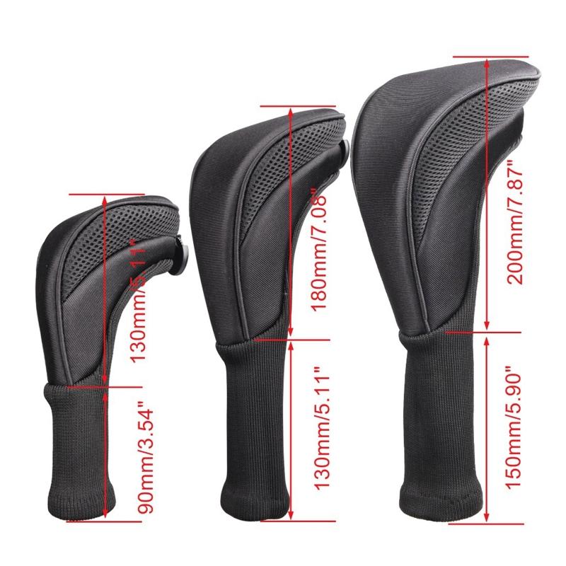 Golfový potah na hlavu pro fairwayová dřeva, driver, hybridy, dlouhý krk, síťovaný potah na golfovou hlavu s vyměnitelným číslem.