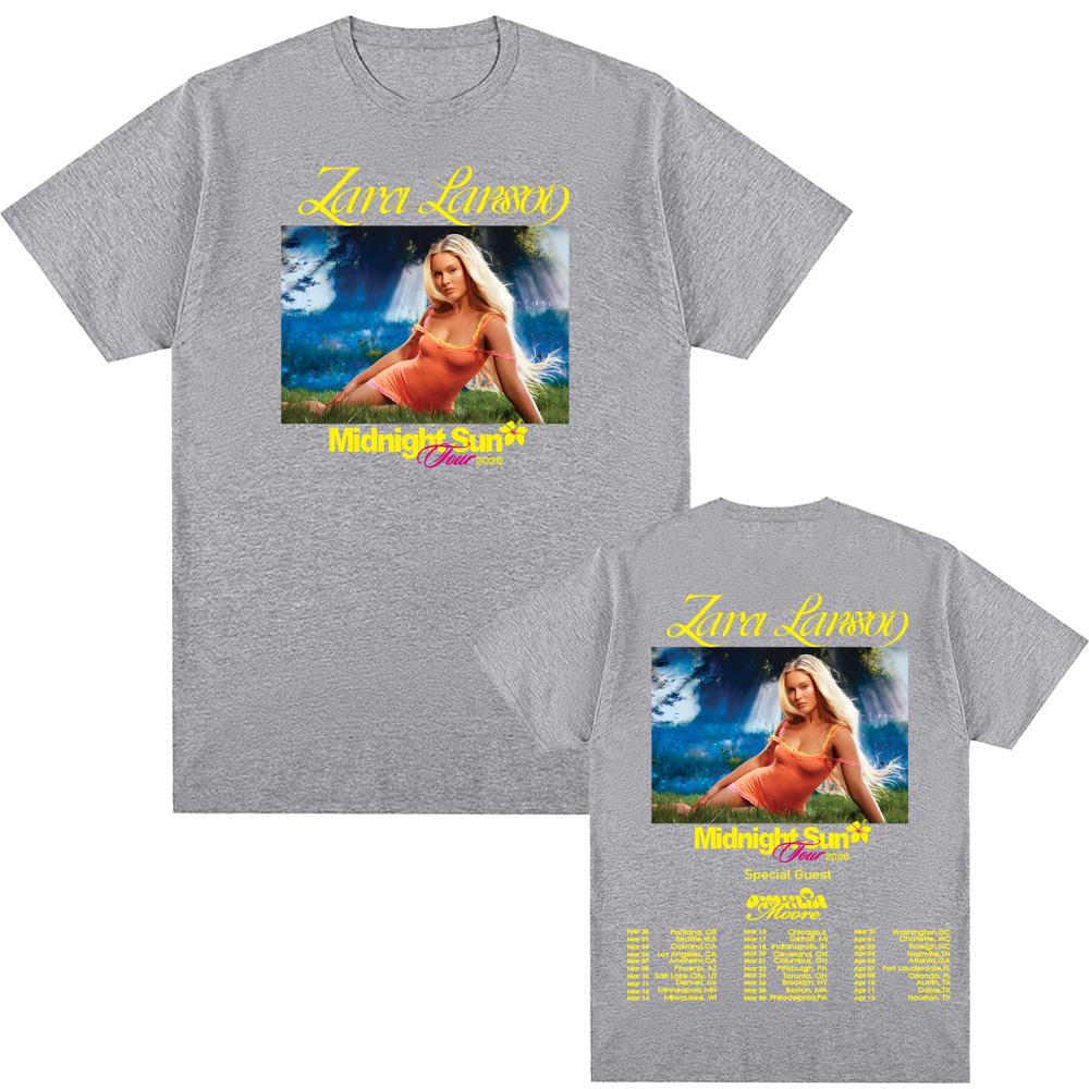 Zara Larsson-Midnight Sun 2026 T-shirt Summer newO-neck High QualityTshirts 2025new vintage 100%cotton Comfortable Camisetas