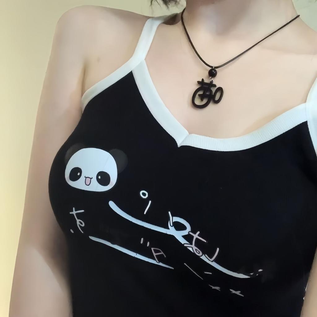 Black Cute Vest For Girls Y2K Inner Tops Sling Tank Tops Fashion Women's Tees Sleeveless