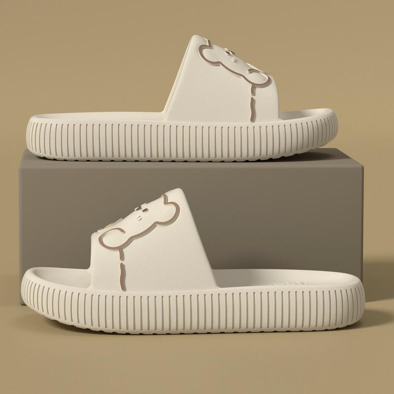 

Cute bear slippers women s summer outer wear thick bottom indoor home home bath non-slip soft bottom couple sandals 36-37 білий