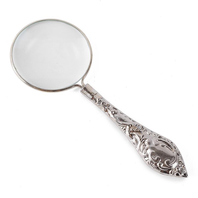 5X Carved Magnifier Handheld Magnifier Reading Magnifying Glass Lens For Reading Inspection Crafts Hobbies Jewelry Loupe