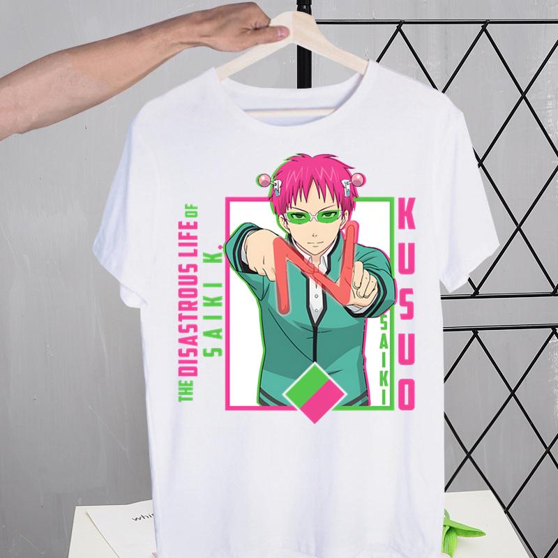 Saiki K Kusuo No Psi Nan Street Style Casual Short Sleeve  Unisex T Shirt O-neck Tshirt Male The Disastrous Life Of Saiki T-shirt Shirt