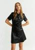Stylish Slim Fit Fashionable Outfit New Women's Short Sleeve Dress Real Lambskin