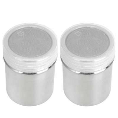 2Pcs Powder Dredger 304 Stainless Steel Coffee Sugar Pepper Seasoning Shaker Kitchen Utensils