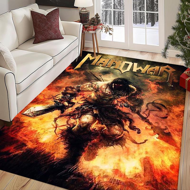 Manowar: Alfombra Power Glory Adecuada para todas las estaciones Decoración del hogar Arte para la habitación Felpudo