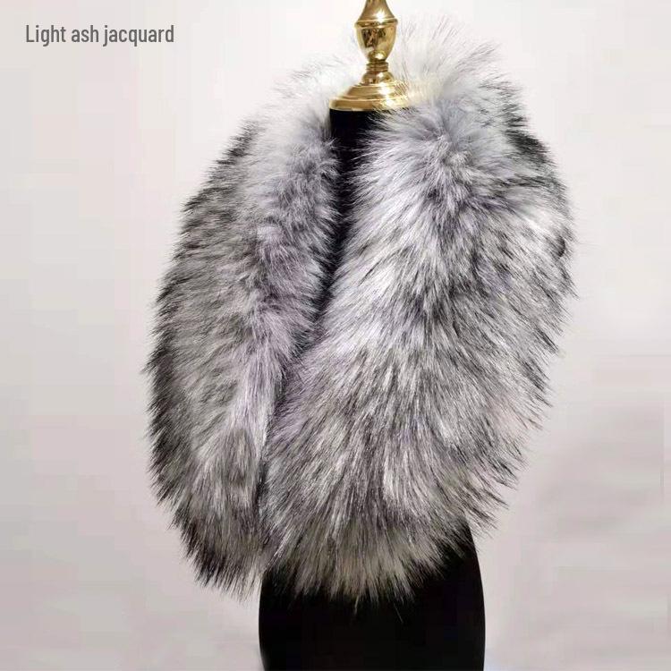 

Воротник и шаль из искусственного меха лисы-енота – Пушистый, теплый шарф для осени и зимы