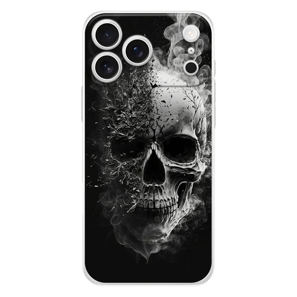 Soft Clear Phone Case For iPhone 17 Air 16E 16 11 15 14 Pro MAX 12 13 7 8 Plus SE Easter Cover Protection Hard Pink Purple Skull