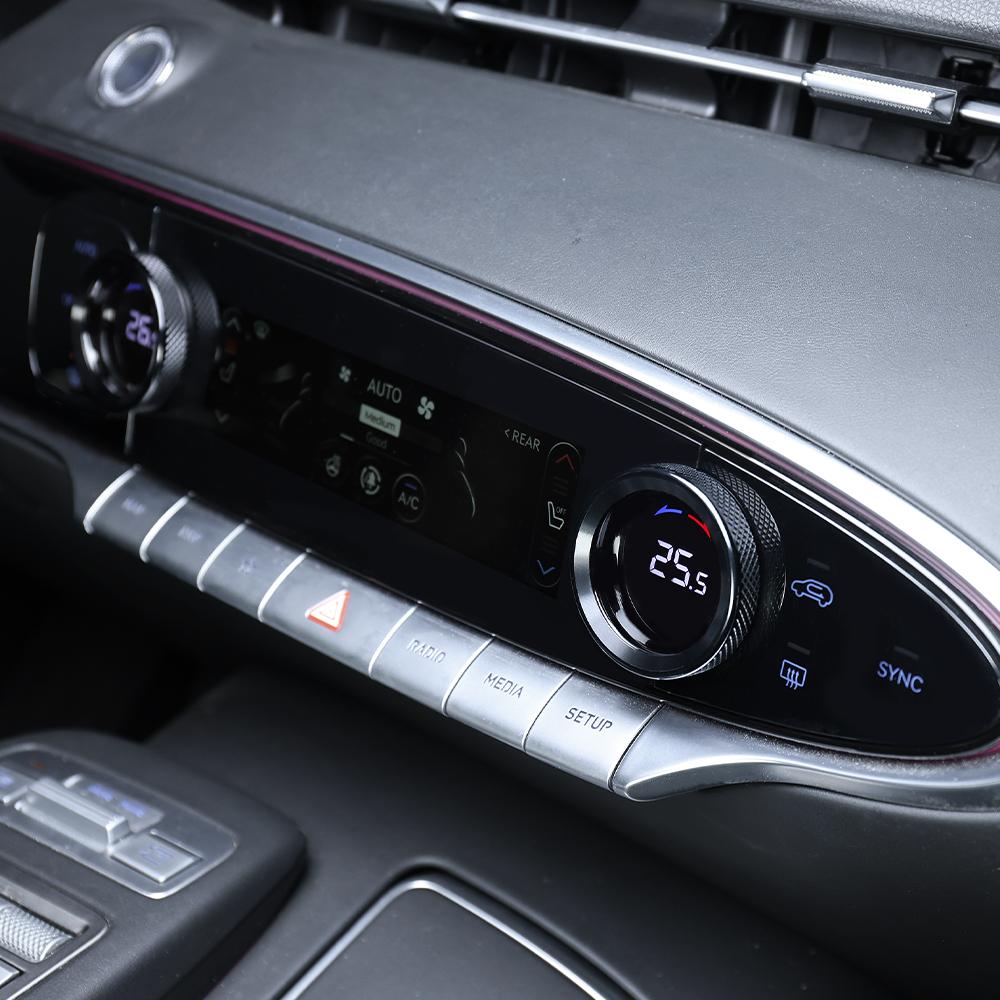 For Genesis GV70 2022-2025 LHD RHD Aluminum Alloy Material Air Conditioner Knob Cover Ring Trim Interior Car Decor Accessories
