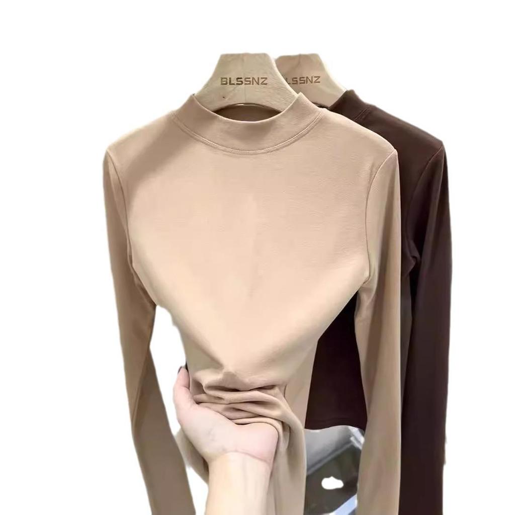 Women's Fleece-Lined High Neck Base Layer Top, Slim Fit, Autumn/Winter 2023