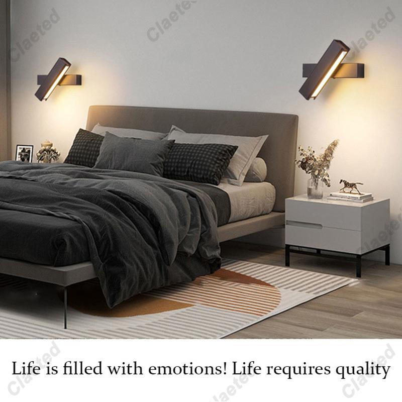 Modern LED Wall Light 350° Rotatable Wall Lamp for Bedroom Living Room Indoor Wall Sconces Lighting Fixture