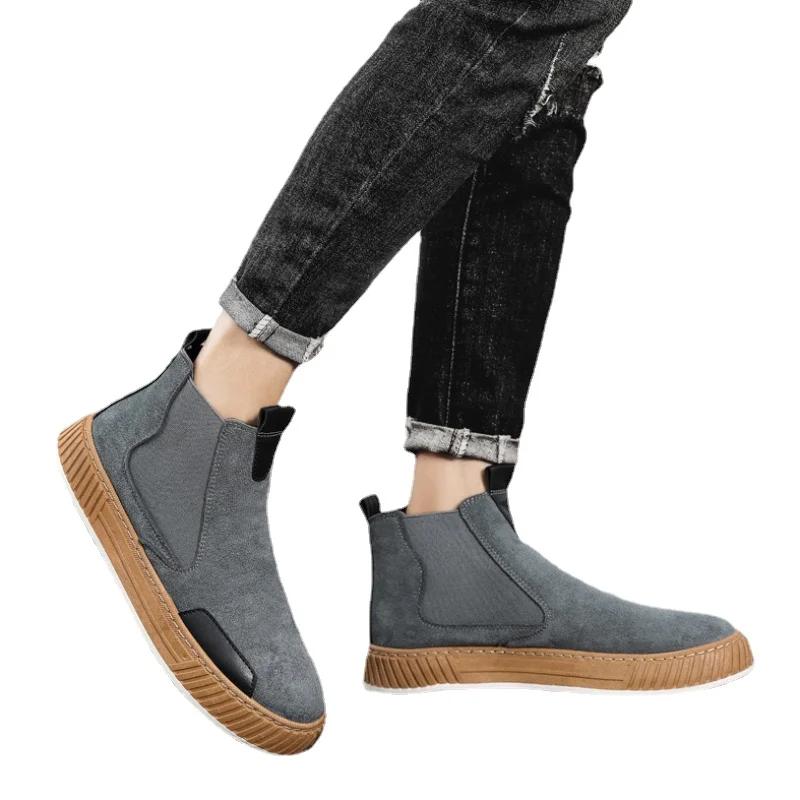 Men's Casual Boots Fashion Platform Sneakers Winter Cotton Shoes for Men Soft Sole Ankle Boots Outdoor Men's Athletic Shoes 2025