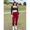 Colanti Sport Dama Women's High-Waist Yoga Running Tights Rosu Red Breathable Quick-Dry Gym Leggings