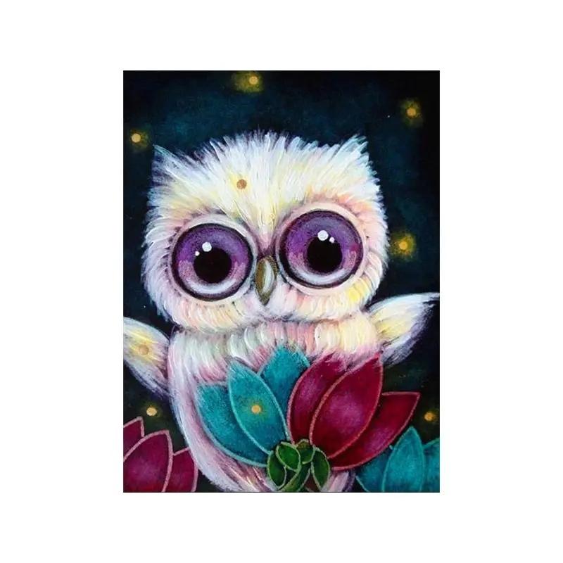 

Ruopoty краска по номерам для взрослых мультфильм Сова DIY ручная роспись маслом картина домашний декор стены подарок 40x50cm NO Frame