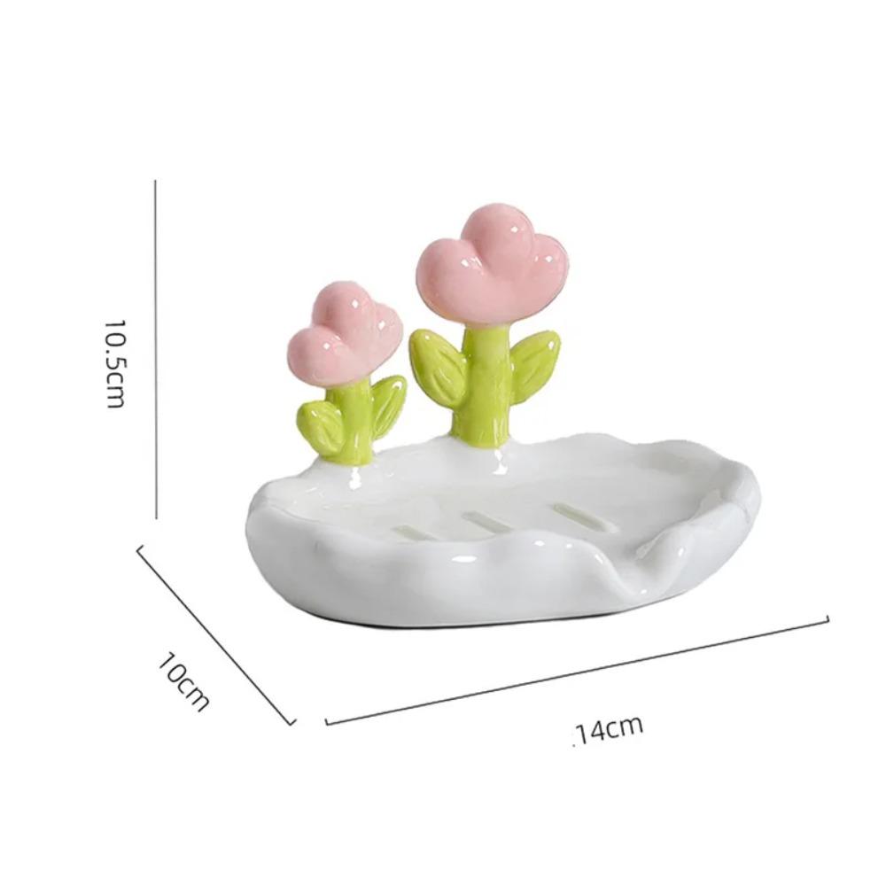 Cute Flower Decor Soap Dish Plastic Soap Holder Soap Rack Drain Soap Tray  Home