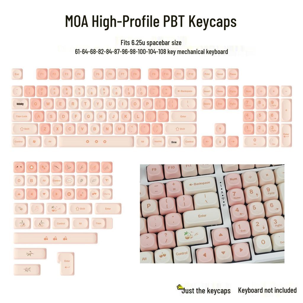 Ice Cream Bear Blue Cartoon Keycap Set - Cute MOA 75/98 Key Mechanical Keyboard Caps