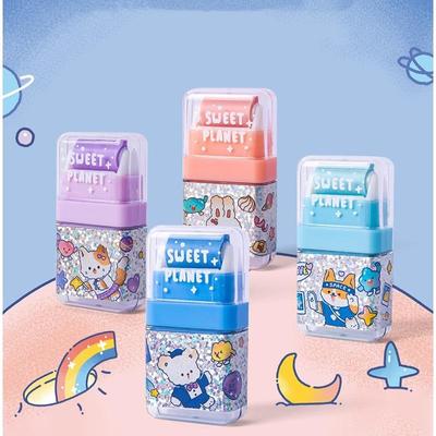 Borrador de limpieza Sweet Planet, diseño de doble cara, Mini Herramientas correctoras de limpieza para lápices, 1 Uds.