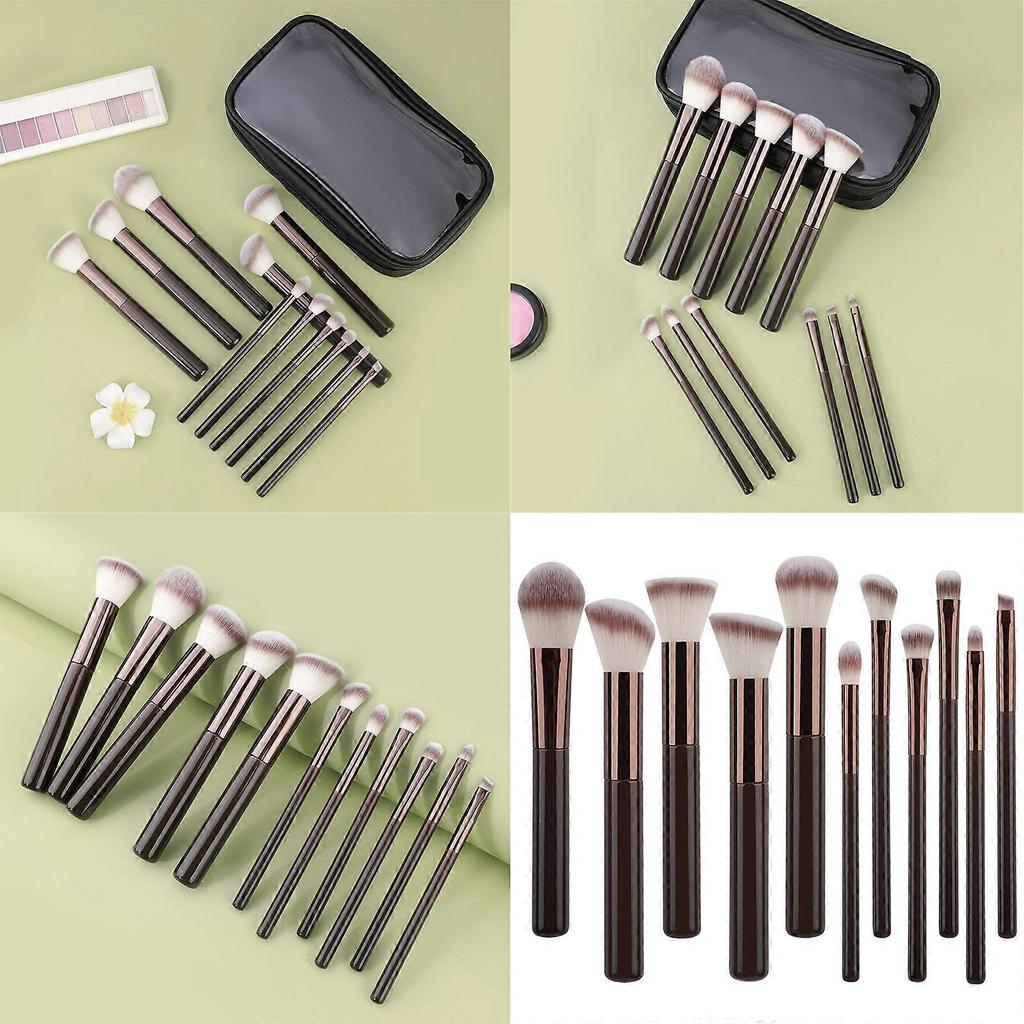 11dílná sada štětců na make-up Přenosné kosmetické štětce Měkké štětiny s ergonomickými rukojeťmi Pro potřeby make-upu obličeje a očí