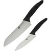 Zestaw noży Twin Fin L Zawiera nóż Santoku i mały nóż Stal nierdzewna Można myć w zmywarce Wyprodukowano w Seki Gifu Japoński Wielofunkcyjny/Mały 2-częściowy