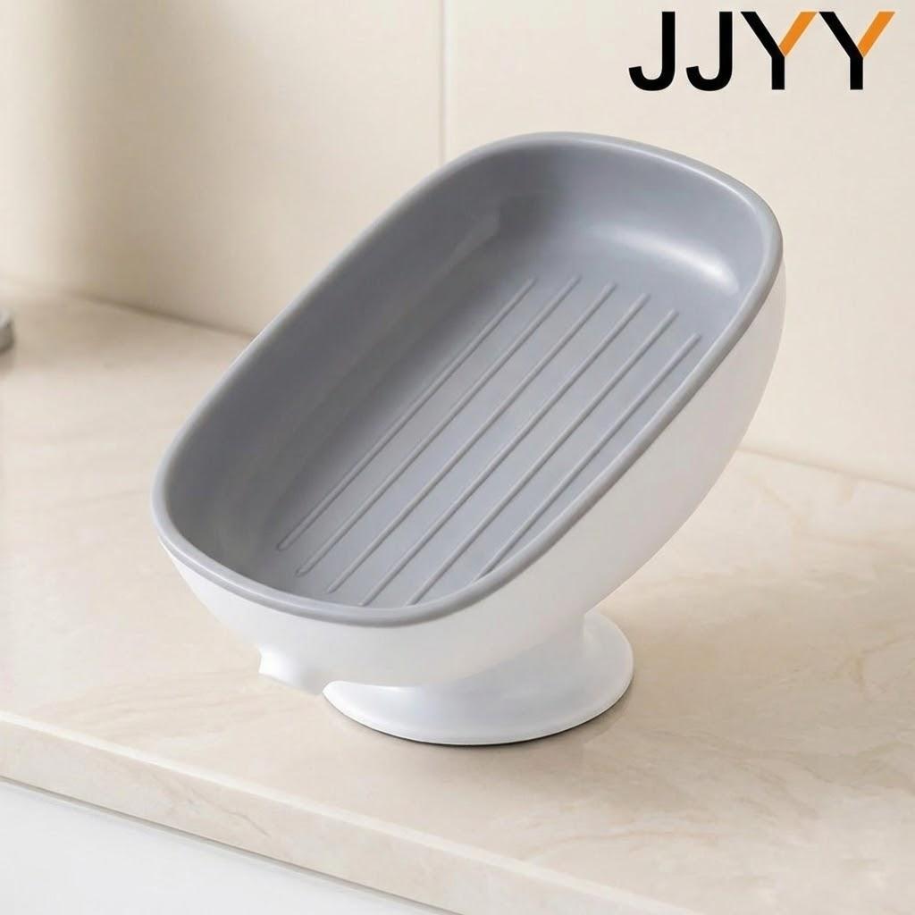 

Double Layer Soap Dish with Suction Cups Bathroom Soap Holder Drain Tray Organizer Storage Bathroom Accessories серый