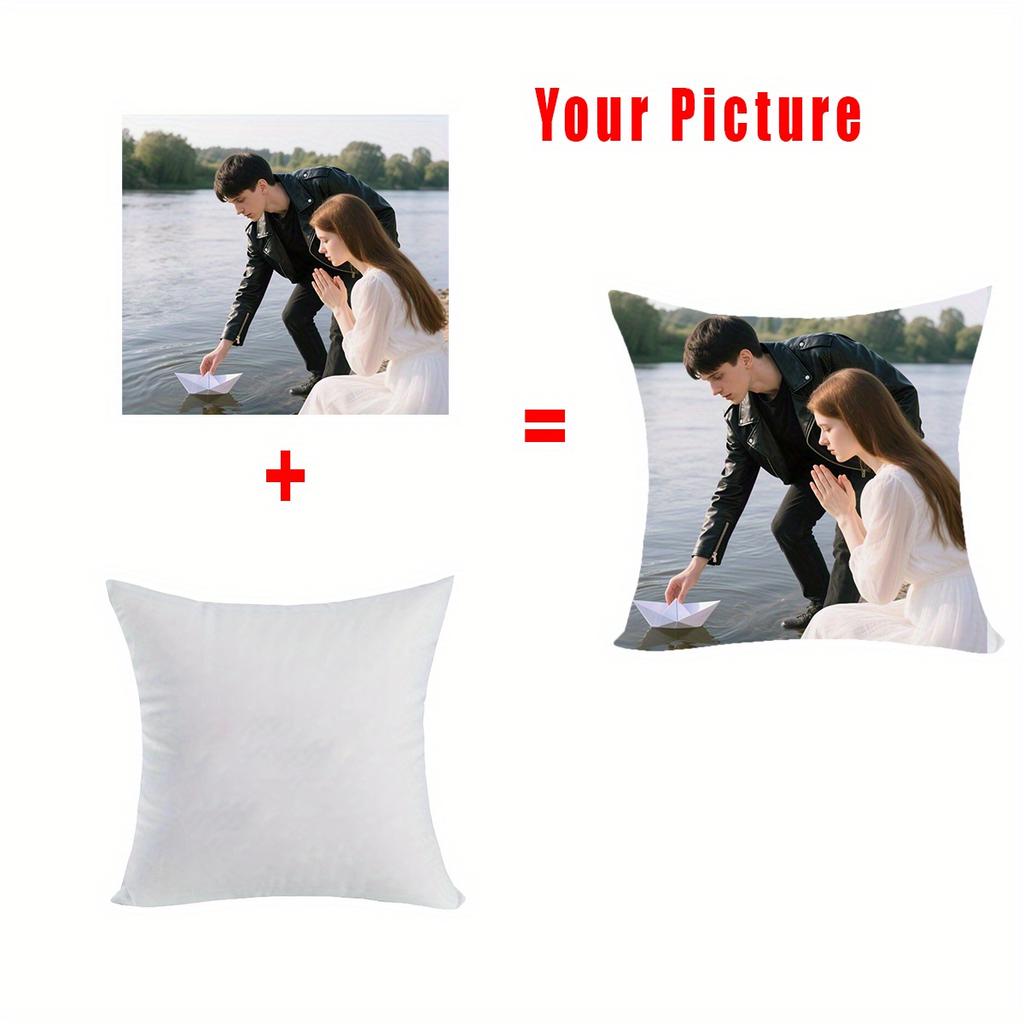 1 customized photo personalized pillowcase with modern checkered pattern, zipper closure, machine washable for uploading your ph