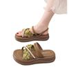 Stylish Summer Women's Sandals With Thick Sole And Elegant Design In Beige Green And Black