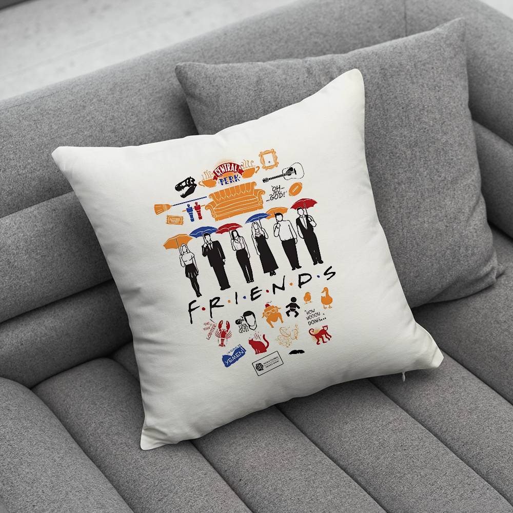 Classic Friends TV Show Pillow Case For Home Bedroom Car Office Decoration Living Room Sofa Cushion Cover Suitable