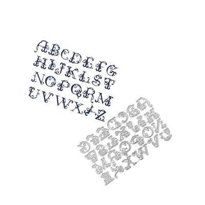 Lace Capital Letters Frame Metal Silvery Stencil Embossing Cutting Dies For Diy Scrapbooking Paper Album Cards Making