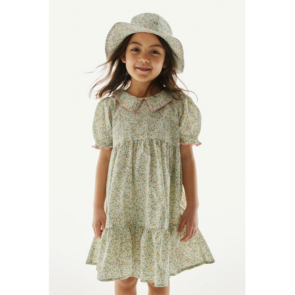 

Хлопковое платье HM с цветочным узором Светло-зеленый цветочный принт