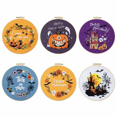 Embroidery Kits with Halloween Pattern, Embroidery Starter Kits with Instruction