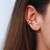 Yori 18K Gold Plated Stainless Steel Ear Clamps Dual Tone Curved Design Elegant Modern for Any Occasion Jewelry NEW