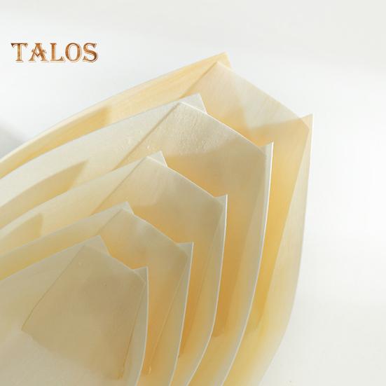 50 Pcs Wooden Snack Tray Eco-Friendly Disposable Boat Shaped Appetizer Plates Non-Toxic Serving Trays for Parties Weddings Family Gatherings