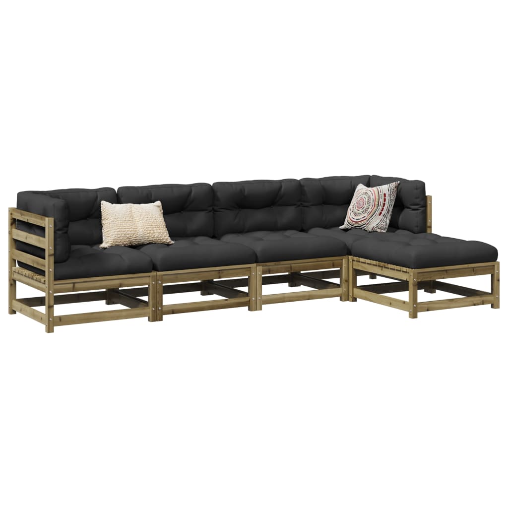 5 Piece Garden Sofa Set Pressure Treated Pine Wood